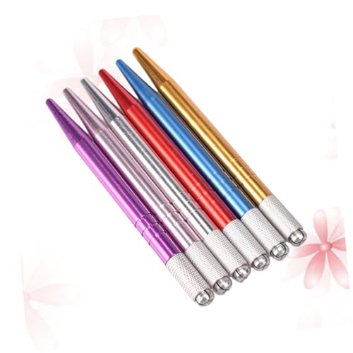 SEWACC 6 Stück Manuelle Microblading Augenbrauenstifte in Rot Blau Gold Silber Präzise Hand pen für Tattoo Make up Eyeliner Lippenkontur Langlebig und Einfach zu Bedienen von SEWACC