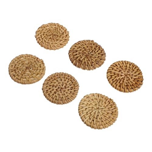 SEWACC 6 Stück Runde Rattan Ohrring Charms Handgeflochtene Schmuckanhänger Leicht Langlebig für Diy Schmuckherstellung Basteln und Boho Accessoires von SEWACC