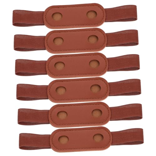 SEWACC 6 Stück Teiliges Leder Stifthüllen mit Elastischem Band Langlebige PU Material Stiftschutzhüllen rutschfeste Federmäppchen für Notebooks Robust und Leicht zu Reinigen von SEWACC