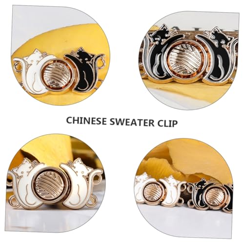 SEWACC 6 Stück Vintage Cat Cape Clips Katzenmotiv Retro Metall Kragen Verschluss für Strickjacken Pullover Schals Stilvolle Filigrane Anstecker für Damen und Mädchen Vielseitig von SEWACC