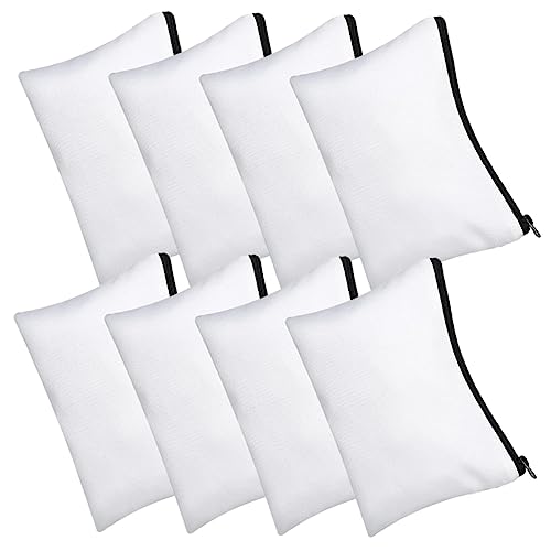 SEWACC 8sätze Teiliges Leere Kosmetiktaschen Aus Canvas Für Sublimierbare Make-up-Taschen Mit Reißverschluss Kreative Aufbewahrung Für Reisen Und Alltag von SEWACC