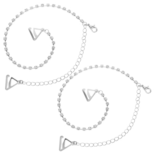 SEWACC BH-Träger Ersatz Verstellbare BH-Schultergurte mit Metallhaken Einreihig Kristall Rhinstone Unterwäsche Träger 1 Paar, Weiß, 48 cm von SEWACC