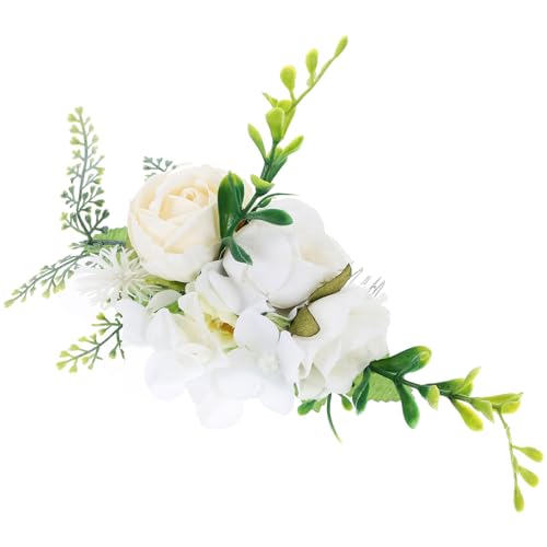 SEWACC Braut Haarkamm Hochzeit Blumen Haarschmuck Haarklammern Hochzeitskamm Schmuck Haarspange Seitenkamm Damen Einsteckkamm Steckkamm Kopfschmuck Brautschmuck Haarseitenkämme von SEWACC