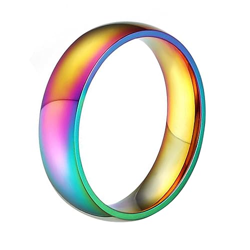 SEWACC Bunter Titanium Regenbogenring Damen Modischer Metallring Eleganter Fingerring Auffälliger Schmuck für Frauen und Damen SEWACC Bunter Titanium Regenbogenring Damen Modischer Metallring Eleganter Fingerring Auffälliger Schmuck für Frauen und Damen von SEWACC