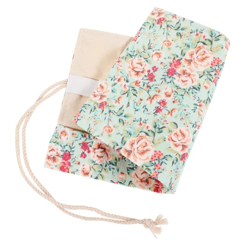 SEWACC Canvas Federmäppchen Stifterolle mit Fächern Leichtes Tragbares Segeltuch Bleistiftbeutel für Künstler Schüler und Büro zur Einfachen Stifte Pinselaufbewahrung von SEWACC