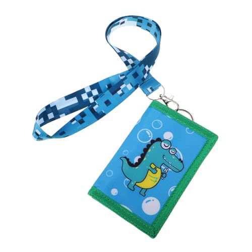 SEWACC Crocodile Geldbörse für Praktische Dreifach Gefaltete Umhängetasche aus Robustem Canvas mit Abnehmbarem Lanyard und Niedlichen Cartoon Motiven für Jungen und Mädchen Einfachen von SEWACC