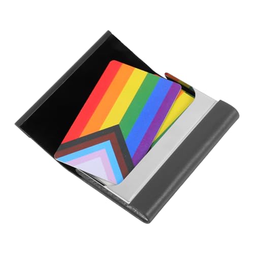 SEWACC Edelstahl und Grauer Kunstleder Visitenkartenetui Kompakter Robuster Kartenhalter für Damen und Herren Schlankes Business Card Organizer Etui für Brieftasche Tasche Bürogebrauch von SEWACC