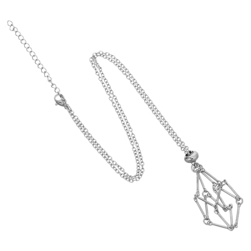 SEWACC Einstellbare Halskette mit Kristallnetz Handgewebter Steinhalter Anhänger für Diy Projekte Elegantes Schmuckstück für Männer und Frauen von SEWACC