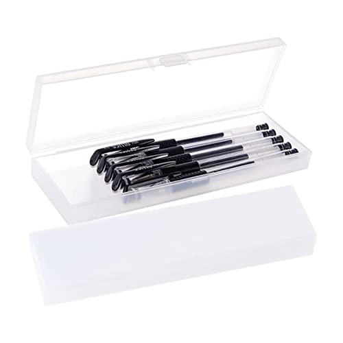SEWACC 2packung Kunststoffbox Als Stiftebox Mit Deckel Transparent Und Frostig Fächer Für Schularbeiten Leicht Und Reißfest Als Aufbewahrungstasche Für Federmäppchen von SEWACC