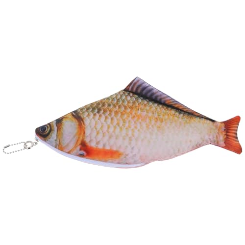 SEWACC Federmäppchen In Fischform Neuheit Fisch-Stifttasche Fisch-Geldbörse Lustiges Federmäppchen Schreibwarentasche Für Bürobedarf – Karausche von SEWACC