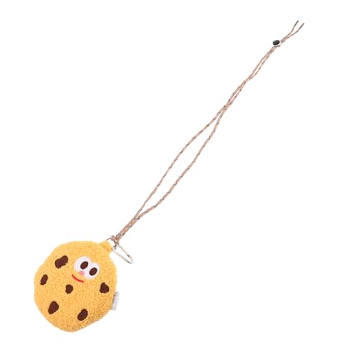SEWACC Fuzzy Umhängetasche mit Abnehmbarem Schlüsselanhänger Kreative Aufbewahrung für Busfahrkarten und Schülerausweise Cookie Form von SEWACC