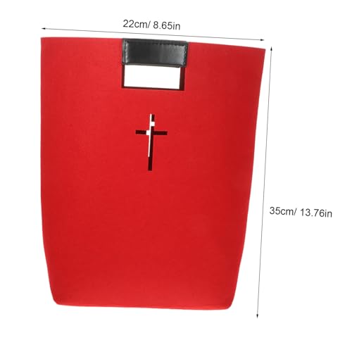 SEWACC Große Filz Tragetasche mit Kreuz Design Vielseitige Bibeltasche Geräumige Handtasche für Einkauf Schule und Reisen Weinrot Hochwertiger Filz Robust und Stilvoll von SEWACC