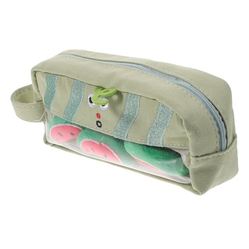 SEWACC Große Niedliche Federtasche aus Canvas mit Glattem Reißverschluss Wasserabweisend Cartoon wassermelonen Design für Schule und Büro Praktisches Stifteetui für Jugendliche von SEWACC