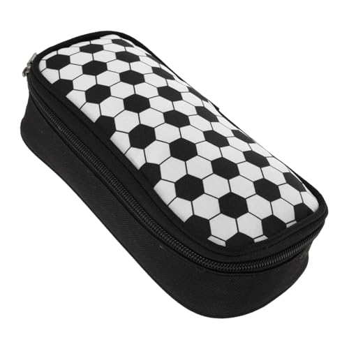 SEWACC Großes Fußball Federmäppchen Jungen Soft Pencil Organizer Einzelschicht Reißverschluss Mäppchen für Schule und Reise Polyester Robust Langlebig Vielseitig und Leicht zu Reinigen von SEWACC