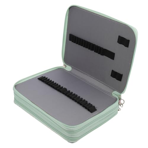 SEWACC Großes Kapazitäts Federmäppchen mit Fächern Rosenmuster Multilayer Mäppchen Langlebiges Kunst Stifttasche für Schule Tragbares Zeichen Malwerkzeug Organizer von SEWACC