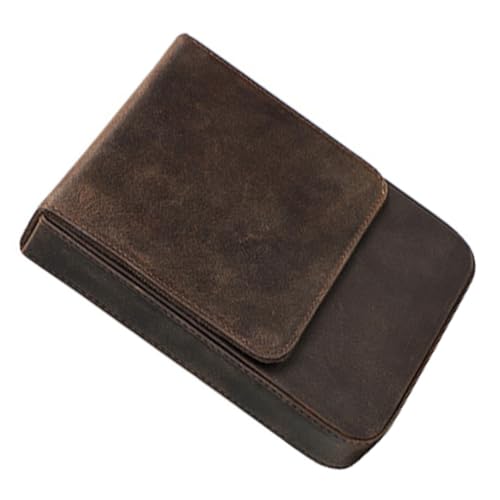 SEWACC Handgefertigte Stiftebox mit Fächern Magnetisch Kratzfest Geschenkbox für Füllfederhalter Robuste Aufbewahrungsbox für Schüler Dunkelbraun von SEWACC