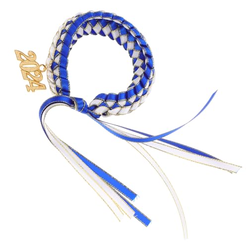 SEWACC Handgefertigtes Geflochtenes Armband mit Schleifendetail Langlebiges für Frauen Modisches Vielseitiges Band aus Satin und Farblich Abgestimmt Weiß Blau Abschluss Saison von SEWACC