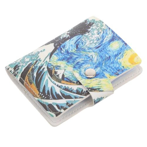 SEWACC Kartenetui PU Leder mit Großem Fassungsvermögen Multifunktionaler Kartenhalter für Kreditkarten Visitenkarten und Münzen Portemonnaie mit Sicherem Knopfverschluss Stilvoller von SEWACC