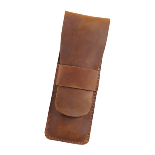 SEWACC Leder Stifteetui Retro Federmäppchen aus Premium Rindsleder Kompakte Stiftetasche für Schüler und Büro Langlebiger Stiftekoffer für Schreibtisch und Unterwegs Praktische von SEWACC