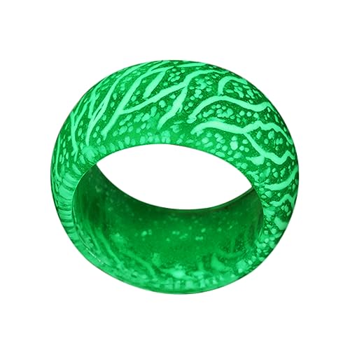 SEWACC Leuchtender Crack Ring Damen Resin Schmuck Grün Leichter Langlebiger Fingerschmuck mit Trendigem Nachtlicht Kreatives Accessoire für Party Alltag und von SEWACC