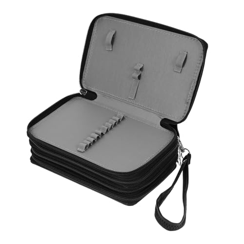 SEWACC Lagiges Pu Federmäppchen Mit Reißverschluss Große Kapazität Für Stifte Und Schreibwaren Für Schule Und Büro Praktische Aufbewahrungstasche von SEWACC