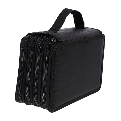 SEWACC Mäppchen Schreibwarenkoffer Marker-etui Bleistift-Organizer Aufbewahrung Von Malstiften Schreibwarentasche Stifte Gefärbt Abriebfester Bleistiftbeutel Buntstift Oxford-Stoff Black von SEWACC