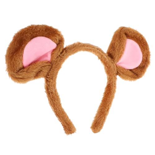 SEWACC Mausohren Stirnband Plüsch Tierohren Cosplay Stirnband Für Frauen Männer Halloween Party Kostüm Requisite Kaffee von SEWACC