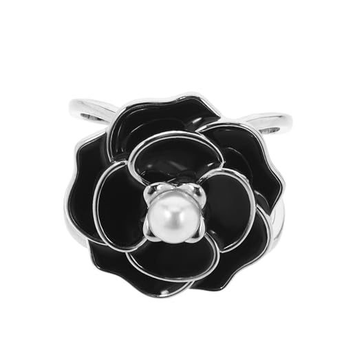 SEWACC Modischer Schalring mit Perlenblüte Vielseitiger Schal Clip aus Robustem Legierungsmetall Dekorativer Strickjacken und Umhangverschluss für Damen Eleganter Halstuch und Cardigan von SEWACC