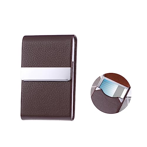 SEWACC PU Business Kartenetui aus mit Lederoberfläche Großer Fassungsvermögen Visitenkartenhalter Unisex Eleganter Metall Case Schützende Innenausstattung Tiefes Kaffee SEWACC PU Business Kartenetui aus mit Lederoberfläche Großer Fassungsvermögen Visitenkartenhalter Unisex Eleganter Metall Case Schützende Innenausstattung Tiefes Kaffee von SEWACC
