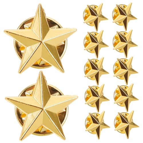 SEWACC Pentagramm-brosche Patriotischer Sternabzeichen Patriotische Stifte Themenpartyabzeichen Labor Day Pin Anstecknadel Mit Sternabzeichen Rucksacksternabzeichen Golden Zinklegierung von SEWACC
