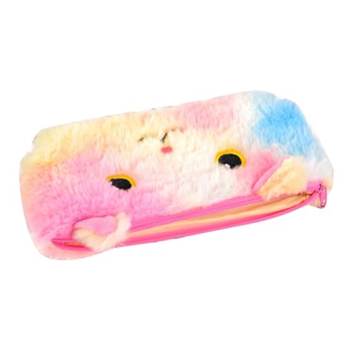 SEWACC Plüsch Federmäppchen mit Reißverschluss für Mädchen Niedliches Katzen Design Großer Stauraum für Stifte Bleistifte Radiergummis für Schule und Kunstprojekte von SEWACC