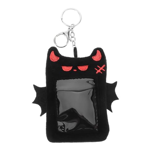 SEWACC Plüsch-kartenhalter Mit Teufelsflügeln Kawaii Fotokarten- Für Schüler Und Fans Schlüsselanhänger Und Kartenetui Für Tägliche Nutzung von SEWACC