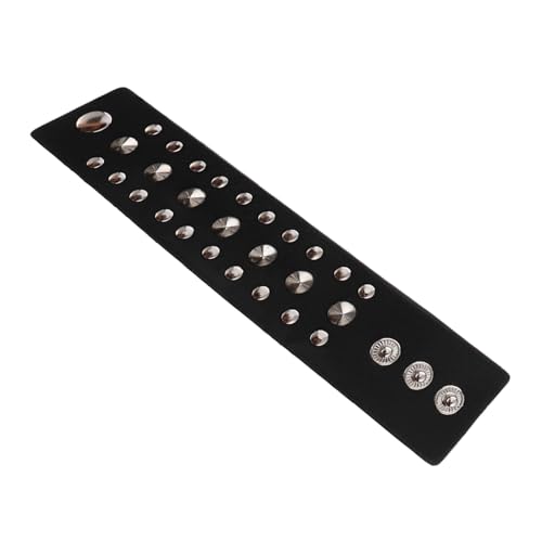 SEWACC Punk Rivet Armband Damen Schwarz Modisches Nieten Schmuckstück Weiches Material Einstellbare für Party Alltag und Bühnenauftritte von SEWACC