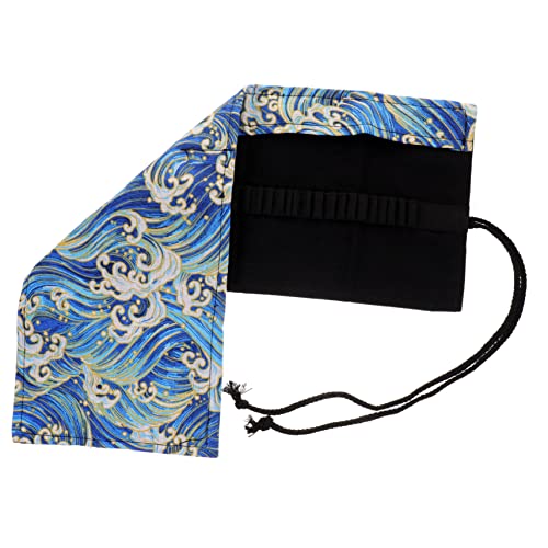 SEWACC Rollen Bleistiftrolle Reisebeutel Die Taschenorganisator Zubehör Machen Schubladen-Organizer Federmäppchen Aus Mesh Netzbeutel Schreibwaren Gestell Bettwäsche Aus Baumwolle Blue von SEWACC