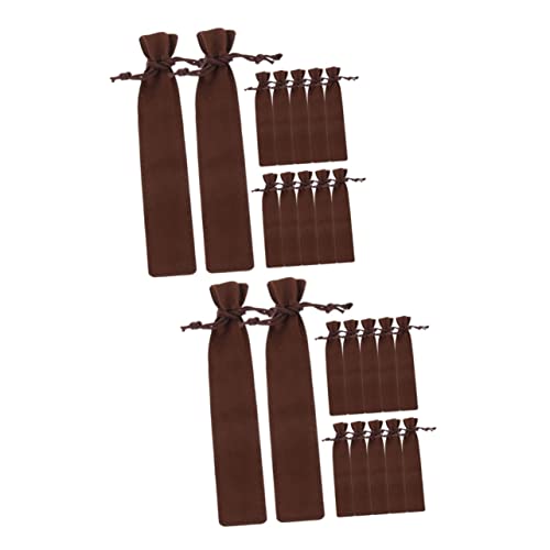 SEWACC STK Mäppchen Stifttasche Stiftverpackungsbeutel Bleistifthalter schreibutensilien büromaterial Verpackungsbeutel für kleine Unternehmen Federtaschen für unterwegs Flanell Brown von SEWACC