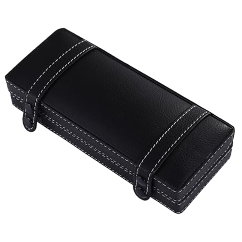 SEWACC Schwarze PU Stiftebox Kratzfeste Federmappe Stabiler Füller Organizer Praktische Geschenkbox für Edle Schreibgeräte Leicht und Tragbar mit Sicherem Deckelverschluss von SEWACC