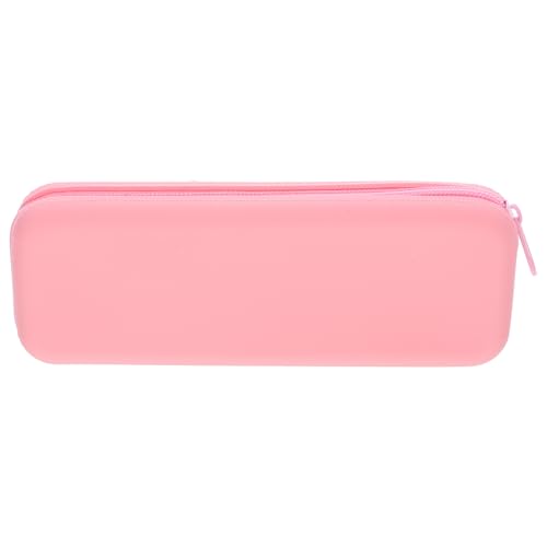 SEWACC Silikon-Feder Mäppchen Entzückender Stifthalter Make-up-pinseltasche Einfaches Federmäppchen Stationäre Tasche Cartoon-stiftbox Bleistift Kieselgel Rechteck Student Rosa von SEWACC