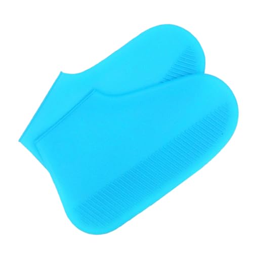 SEWACC Silikon Regenschuhüberzüge rutschfest Wiederverwendbar Robust Outdoor Überschuhe für Damen Herren Camping Garten S Himmelblau von SEWACC