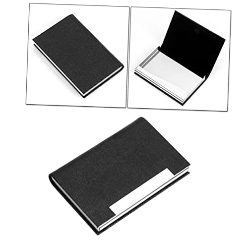 SEWACC -kartenetui Mit Pu-Beschichtung Visitenkartenhalter Für Business Namensschild-Halter Karten-aufbewahrungssystem Schwarz Geeignet Für Ausweise Und Kreditkarten von SEWACC
