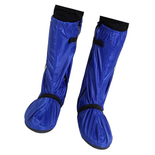 SEWACC wasserdichte Oxford Schuhüberzieher mit Verstellbarem rutschfest Verschleißfest Hohe Regen und Schneeschutz Überschuhe für Damen und Herren Wiederverwendbar Blau von SEWACC