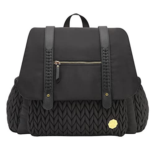 SEWBOO Wickeltasche, Rucksack, großes Fassungsvermögen, wandelbar, Reiserucksack, wasserdicht, Babytasche für Mutter und Mädchen, Schwarz, Medium, Rucksack von SEWBOO