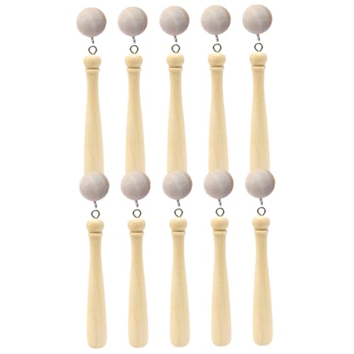 SEWOART 1 Satz Baseball-schlüsselanhänger Schläger Aufkleber Fledermäuse Gestell Schwimmbad Mini-baseball Charms Für Diy-schmuck Charms Für Heimwerker Holz von SEWOART
