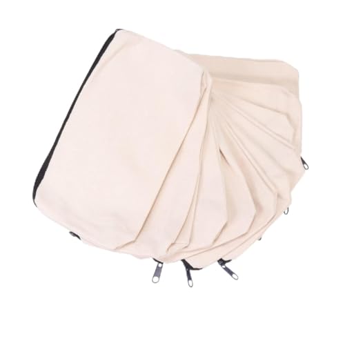 SEWOART Canvas-federmäppchen Mit Reißverschluss Beige Bleistifthalter Multifunktionstasche Geeignet Für Münzen Schlüssel Stifte von SEWOART