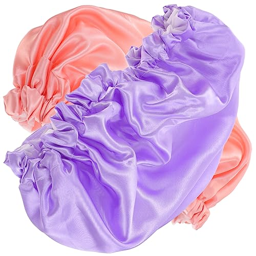 SEWOART 2stücke Wasserdichte Satin Duschhauben Für Damen Doppellagige Haarmützen Zum Schlafen Atmungsaktive Haarkappen Für Make-up Spa Und Friseursalons Elastisch Und Komfortabel SEWOART 2stücke Wasserdichte Satin Duschhauben Für Damen Doppellagige Haarmützen Zum Schlafen Atmungsaktive Haarkappen Für Make-up Spa Und Friseursalons Elastisch Und Komfortabel von SEWOART