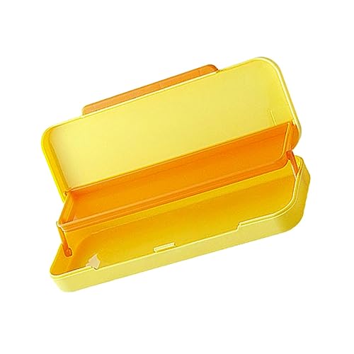 SEWOART Tragbare Stiftbox Schreibwarenbox Für Studenten Feine Verarbeitung Große Kapazität Kunststoff-bleistiftbox Gelbes Etui SEWOART Tragbare Stiftbox Schreibwarenbox Für Studenten Feine Verarbeitung Große Kapazität Kunststoff-bleistiftbox Gelbes Etui von SEWOART