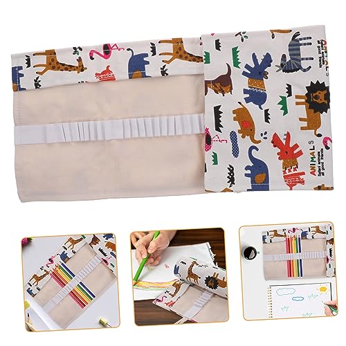 SEWOART Stabile Bleistifttasche Aus Canvas Zum Aufrollen 48 Löcher Federmäppchen Tragbarer Bleistift-Organizer Zum Skizzieren Zeichnen Und Für Künstlerbedarf von SEWOART