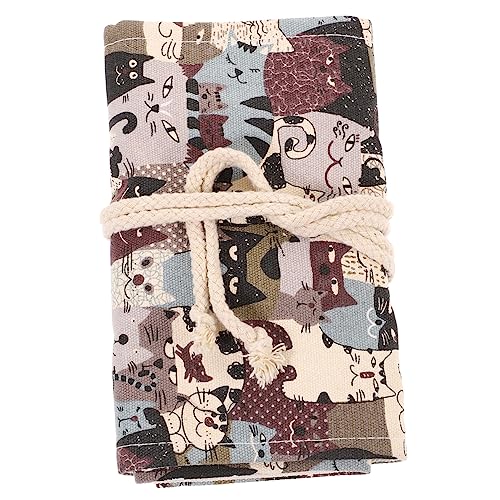 SEWOART Handgemachtes Roll-up-federmäppchen Aus Canvas Mit Kätzchen-Design Große Kapazität Bleistift-Aufbewahrungstasche SEWOART Handgemachtes Roll-up-federmäppchen Aus Canvas Mit Kätzchen-Design Große Kapazität Bleistift-Aufbewahrungstasche von SEWOART