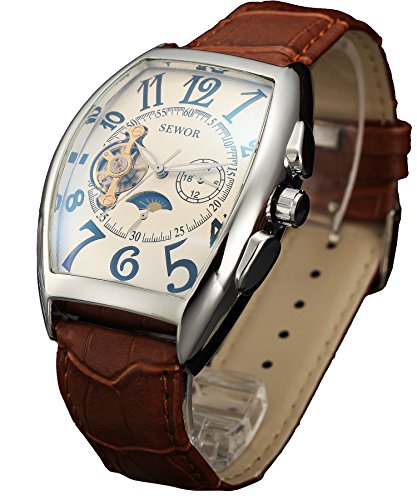 SEWOR Herren-Armbanduhr, automatisch, Businesskleid, Tonneau, Mondphase, mechanisch, selbstaufziehend, Weiß-1, Mechanisch SEWOR Herren-Armbanduhr, automatisch, Businesskleid, Tonneau, Mondphase, mechanisch, selbstaufziehend, Weiß-1, Mechanisch von SEWOR