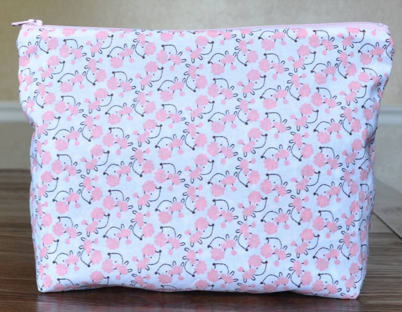 Rosa Pudel Mit Hund Knochen Tasche - Ooak von SEWciopathCreations