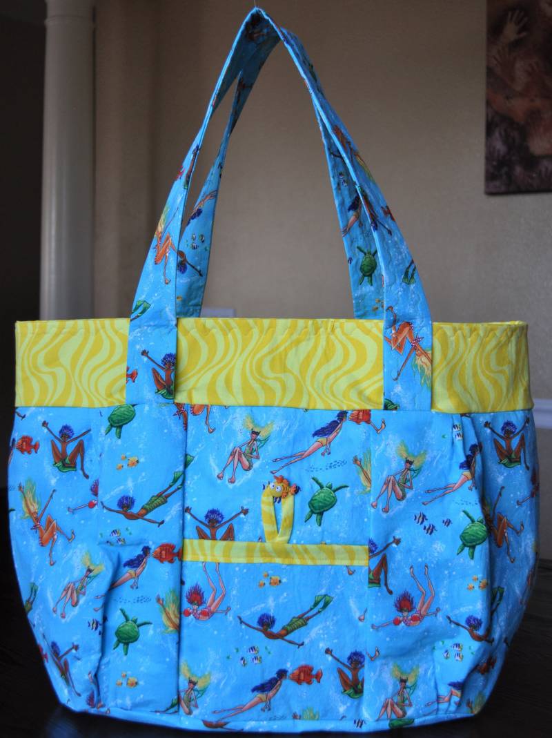 Summertime On The Pier Unterwasser Mit Gelber Wellen Tasche - Ooak von SEWciopathCreations